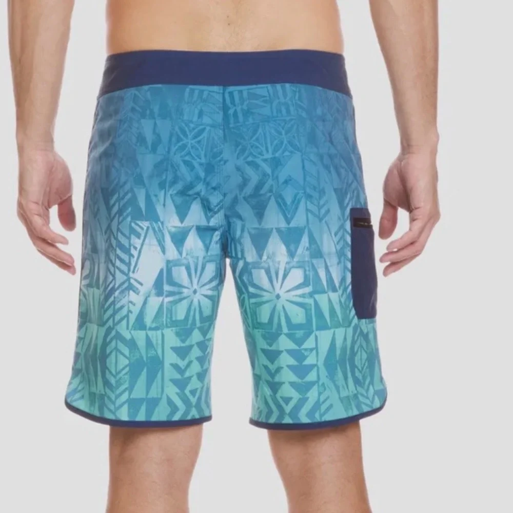 Quiksilver Aqua and Navy Men's Swim Trunks